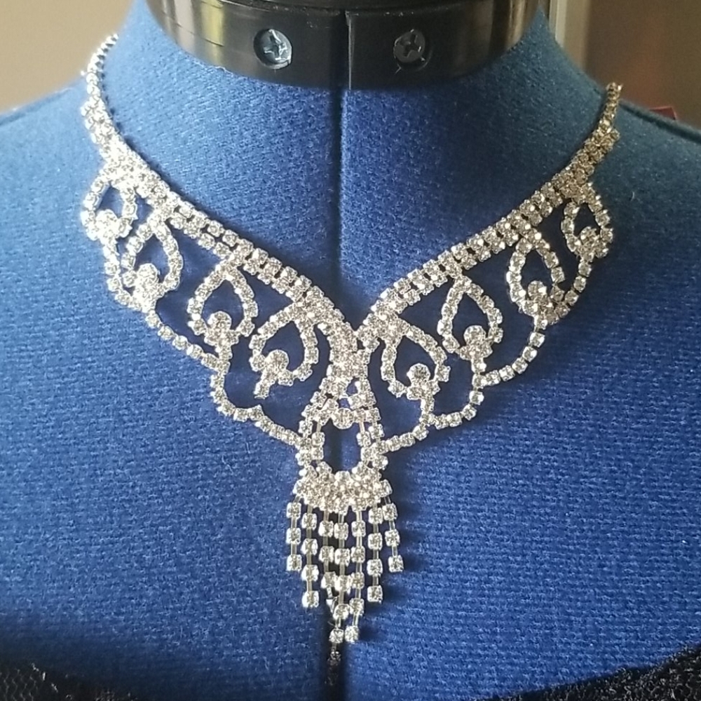 Australian crystal bridal necklace and earrings BN